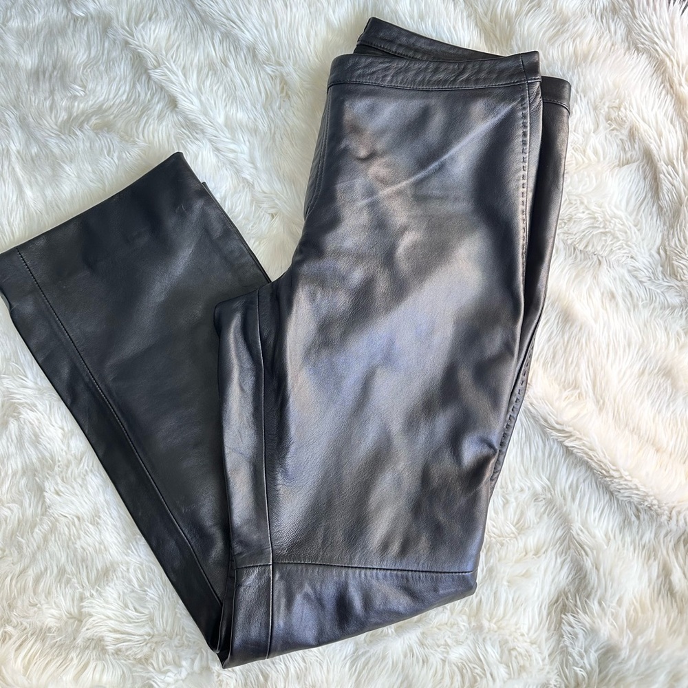 Body By Victoria 100% Leather Black Pants Christie Fit Women’s Sz: 12